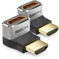 Produktbild: 2x HDMI Adapter Stecker Verbinder 270° Gewinkelt ALU 8K@60Hz 4K@120Hz ARC HDR10+