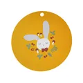 Produktbild: kikadu Silikon Platzset Hase Senfgelb - Kindergeschirr, BPA-frei, mit niedlichen Aufdrucken, Durchmesser 38cm