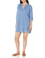 Produktbild: Seafolly Damen Basics Boyfriend Beach Shirt Cover Up Strandkleider, Blau (Chambray), 40 (Herstellergröße:L)