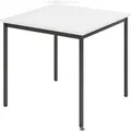 Produktbild: bümö Tisch klein, Multifunktionstisch, 80 x 80 cm in Weiß/Schwarz - Beistelltisch, Bistrotisch, Esstisch, Pausentisch, Mehrzwecktisch Tischsystem für