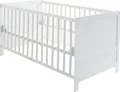 Produktbild: roba Kombi-Kinderbett, 70 x 140 cm, weiß, 3-fach verstellbar, Schlupfstäbe, umbaubar zum Juniorbett