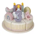 Produktbild: Little Dutch Torte / Geburtstagstorte aus Holz mit Kerzen, Zahlen und Dekoration - rosa 26-teilig