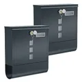 Produktbild: SONGMICS Briefkasten, 2er Set, Wandbriefkasten, Schloss mit Kupfer-Schließzylinder, drehbare Abdeckung, Zeitungsfach, Sichtfenster, Namensschildhalter, abschließbar, anthrazit GMB20AG02