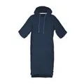Produktbild: TOM TAILOR Surf Poncho für Damen und Herren, S-M, 100% Baumwolle/ Frottier, Badeponcho mit Kapuze, Bauchtasche und Logostickerei, Blau (Dark Navy)