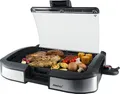 Produktbild: Steba BBQ Tischgrill VG 195 | Elektrogrill mit Glasdeckel | 2.200 Watt | Grillfläche 40x29 cm | Temperaturregler