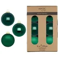 Produktbild: 6 Weihnachtskugeln Glas 10cm matt & glänzend Christbaumkugeln Weihnachtsbaumkugeln Groß Christbaumschmuck Weihnachtsbaumschmuck Deko Dunkelgrün