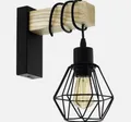 Produktbild: Eglo Wandleuchte Townshend 5 schwarz natur 27,5 x 14 x 24 cm E27  Wandleuchten