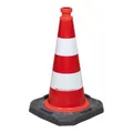 Produktbild: Moravia Leitkegel TL H.500mm BAST geprüft,2 Streifen G. 3,20 kg,33x33 cm