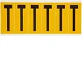 Produktbild: Brady, 1550-T, B-946, Vinyl, Beschriftung: T, Schwarz auf Gelb, 38 x 89mm, Schrifthöhe 75mm(25 K. á 6 E.)