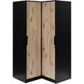 Produktbild: Beautysofa Eckschrank, Schwarz, Eiche, Holzwerkstoff, 108.5x200x106.5 cm, Schlafzimmer, Kleiderschränke, Eckschränke