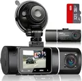 Produktbild: abask J05 Dashcam Auto 1080P Dash Cam Vorne Innen mit 32GB SD-Karte, 310° Weitwinkelansicht, Autokamera mit Parküberwachung, Bewegungserkennung, Infrarot Nachtsicht, G-Sensor, Loop-Aufnahm, HDR, Akku