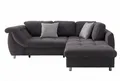 Produktbild: luma-home Ecksofa 17007, mit Bettfunktion B250/T190/H84 cm, Liegefläche 179x190 cm, Ottomane rechts, Wellenunterfederung, Mikrofaser Anthrazit