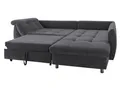 Produktbild: Ecksofa Schlafcouch L-Garnitur ausziehbar Ottomane rechts Mikrofaser Anthrazit
