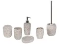 Produktbild: Badezimmer Set weiß 6-teilig aus Naturstein Dolomit mit Terrazzo Optik Palmilla
