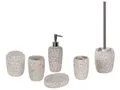 Produktbild: Badezimmer Set weiß 6-teilig aus Naturstein Dolomit mit Terrazzo Optik Palmilla