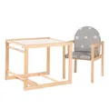 Produktbild: Kombihochstuhl 'Little Stars', Hochstuhl wandelbar zu Tisch & Stuhl, Holz natur, Sitz gepolstert
