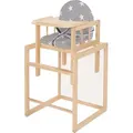 Produktbild: roba Kombi-Hochstuhl, Hochstuhl mit Essbrett wandelbar zu Tisch & Stuhl, Kinderhochstuhl Holz natur, Sitz gepolstert Folie ‚Little Stars‘ - Naturbelassen