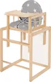 Produktbild: roba Kombi-Hochstuhl, Hochstuhl mit Essbrett wandelbar zu Tisch & Stuhl, Kinderhochstuhl Holz natur, Sitz gepolstert Folie ‚Little Stars‘