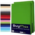 Produktbild: Buymax Spannbettlaken 2-er Set, Doppelpack, Bettlaken, Jersey 100% Baumwolle, Gummizug: rundum, (2 Stück), 90x200 100x200 140x200 160x200 180x200 cm, Matratzen bis 25 cm Höhe grün 80 cm x 200 cm