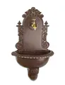 Produktbild: Moritz Garten Wasserhahn mit Becken Wandbecken mit Wasseranschluss Einlass 1/2 Zoll Nostalgie Hängebrunnen Zapfstelle Braun mit Zubehör