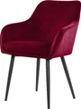Produktbild: SalesFever Esszimmerstuhl | Stoffbezug in Samt-Optik | höhenverstellbares Metallgestell | Diamantsteppung | B 61 x T 60 x H 85 cm | rot – schwarz