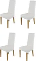 Produktbild: t m c s Tommychairs - 4er Set Moderne Stühle LUISA für Küche und Esszimmer, robuste Struktur aus lackiertem Buchenholz Farbe Eiche, Gepolstert und mit Kunstleder in der Farbe Weiss bezogen