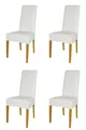 Produktbild: t m c s Tommychairs - 4er Set Moderne Stühle Luisa für Küche und Esszimmer, robuste Struktur aus lackiertem Buchenholz Farbe Eiche, Gepolstert und mit Kunstleder in der Farbe Weiss bezogen