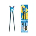 Produktbild: ESS-Stäbchen für Kinder, weiß, 22 cm, mit süßem Bär, Katze, Hase, Panda als Halterung für Anfänger, Stäbchen auswechselbar (Maus (Mouse))