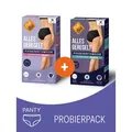 Produktbild: Nur Die Periodenslip Alles Geregelt Probierpack Panty mittelstark extrastark (2-St) Menstruationsunterwäsche wiederverwendbar schwarz 32-34