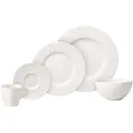 Produktbild: Villeroy & Boch – Manufacture Rock Blanc Kombi-Set, 20 Tlg., Geschirr Set Für 4 Personen, Premium Porzellan, Weiß