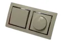 Produktbild: Lichtideen Schalter konvexer Linienführung (9509 Levina S 2-er 1xWechsel Schalter 1xDimmer 300 Watt silberner Rand)