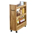 Produktbild: Kesper | Rollbares Nischenregal, 3 Ablagen, Sonoma Eiche, mit LenkrollenMaterial: Spanplatte, Maße: 60 x 22 x 78 cm, Farbe: Braun - Sonoma Eiche Dekor | 24859 13