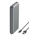 Produktbild: Belkin tragbares USB-C-Ladegerät, 20.000mAh, 20K Powerbank mit USB-C-EIN-/Ausgang und 2 USB-A-Anschlüssen mit USB-C/USB-A-Kabel für iPhone, Galaxy, Pixel, iPad, AirPods und andere Geräte – Spacegrau