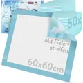 Produktbild: Inkontinenzauflage Bettunterlage mit Fixierstreifen, saugstarke Krankenunterlagen Harmony Care, rutschfeste Inkontinenzunterlagen einweg Nässeschutzauflage 60x60 cm