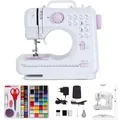 Produktbild: Nähmaschine Für Anfänger Und Kinder, 12 Stichmuster, Nähmaschine Klein Mit Fußpedal Nählicht Elekt, Mit Nähset (lila)