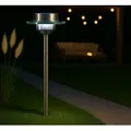 Produktbild: MeLiTec Solar Gartenleuchte SO13, LED-Gartenlampe aus Edelstahl und Echtglas, Solarlampe für Außen, Balkon Terrasse oder Garten, 50cm, Wetterfest