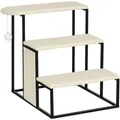 Produktbild: Haustiertreppe 3-stufige Katzentreppe Hundetreppe mit Kratzbrett und Spielball Einstieghilfe Praktische & Leichte Tiertreppe Stahl Sisal