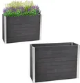 Produktbild: Pflanzkasten lang 117 x 41,5 x 84,5 cm Holzoptik bis 226 Liter Holzoptik Pflanzkübel Sichtschutz