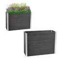 Produktbild: Pflanzkasten Sichtschutz  lang 117x41,5x84,5 cm Holzoptik 226 Liter Pflanzkübel