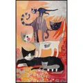Produktbild: Salonloewe Rosina Wachtmeister Fußmatte Katzenturm 75x120 cm bunt Läufer Wohn-Teppich waschbar trocknergeeignet