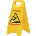 Produktbild: Warnschild Achtung Rutschgefahr Schriftzug B 300xH 570mm signalgelb/schwarz/rot
