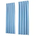 Produktbild: heimtexland Vorhang Blickdicht Thermovorhang Verdunklungsvorhänge 2er Set Kräuselband Deko Gardine isolierend Kälteschutz Oekotex Kinderzimmer Typ139 Pastell hellblau HxB 145x135 cm