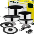 Produktbild: BRUNNER Camping Kochgeschirr Topfset | Edelstahl | ACADEMY, ø22cm 7+1teilig High