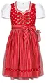 Produktbild: Nübler Kinderdirndl 3-TLG. Larissa, Rot - Baumwolldirndl mit gerüschtem Ausschnitt, Schürze mit Blumenranken, ideal für Feste, Hochzeiten, Wiesn und mehr, inklusive Dirndlbluse, Größe:98