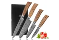 Produktbild: Wakoli Messer-Set Edib Pro 4 Damastmesser I Kochmesser Küchenmesser I 8-17cm Klingen (Damastmesser mit Geschenkbox, 4-tlg., 4er Damastmesser-Set mit Holzbox), 67 Lagen Damaststahl, VG-10 Stahlkern