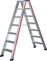 Produktbild: Hymer Stufenstehleiter, beidseitig begehbar, 2x6 Stufen, senkr. Höhe 1,35 m, Reichhöhe 2,91 m, Gewicht 8,1 kg