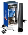 Produktbild: SCHWAIGER Aktive Außenantenne I Schwarz I DVBT2 DAB Aussenantenne aktiv mit Breitbandverstärker I wetterfest & UV-beständig I DVB-T2 DAB+ Antenne für digitales Fernsehen & Radio I inkl. LTE-Filter