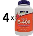 Produktbild: 4 x NOW Foods Vitamin E-400, Natural - 250 softgels (187,49 EUR/kg)