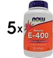 Produktbild: 5 x NOW Foods Vitamin E-400, Natural - 250 softgels (189,99 EUR/kg)