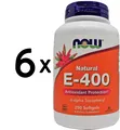 Produktbild: 6 x NOW Foods Vitamin E-400, Natural - 250 softgels (191,66 EUR/kg)